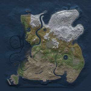 Thumbnail Rust Map: Procedural Map, Size: 3000, Seed: 15297, 12 Monuments