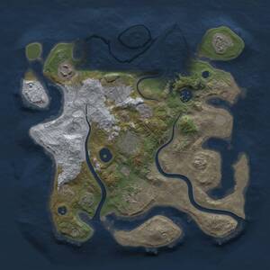 Thumbnail Rust Map: Procedural Map, Size: 3000, Seed: 335940734, 9 Monuments