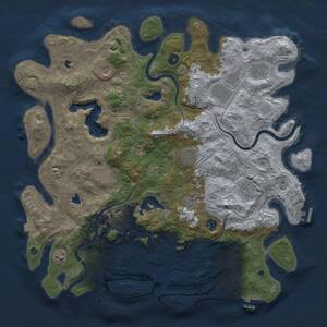 Thumbnail Rust Map: Procedural Map, Size: 4500, Seed: 1239550401, 16 Monuments