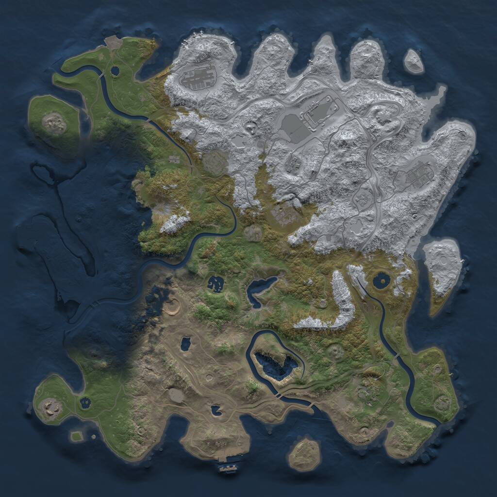 Rust Map: Procedural Map, Size: 4500, Seed: 15832634, 16 Monuments