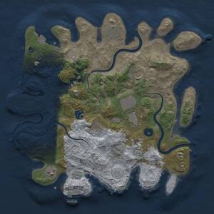 Thumbnail Rust Map: Procedural Map, Size: 3500, Seed: 8572185, 14 Monuments