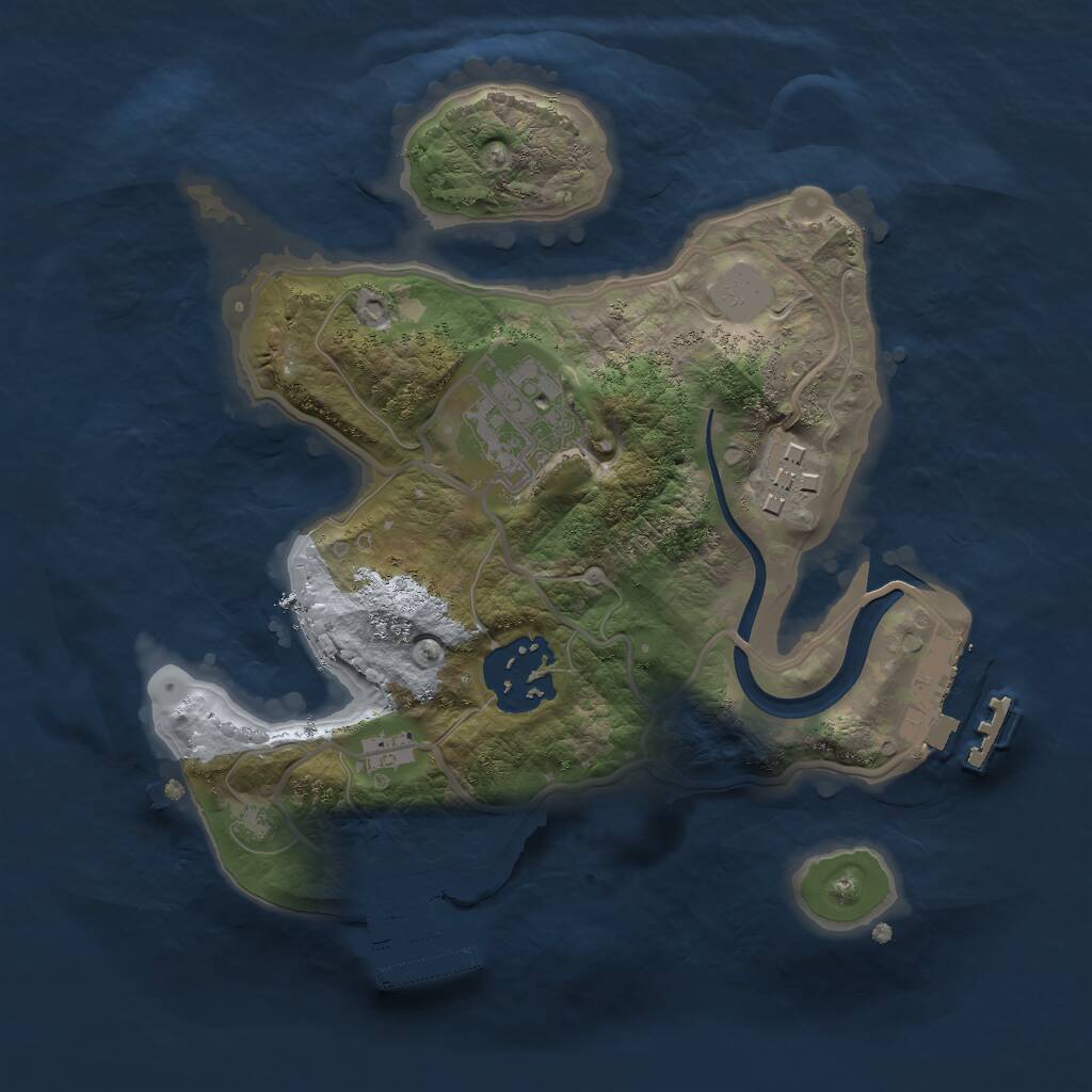 Rust Map: Procedural Map, Size: 2200, Seed: 2031397881, 6 Monuments