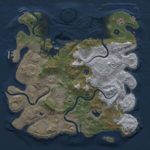 Thumbnail Rust Map: Procedural Map, Size: 4021, Seed: 1376110080, 16 Monuments