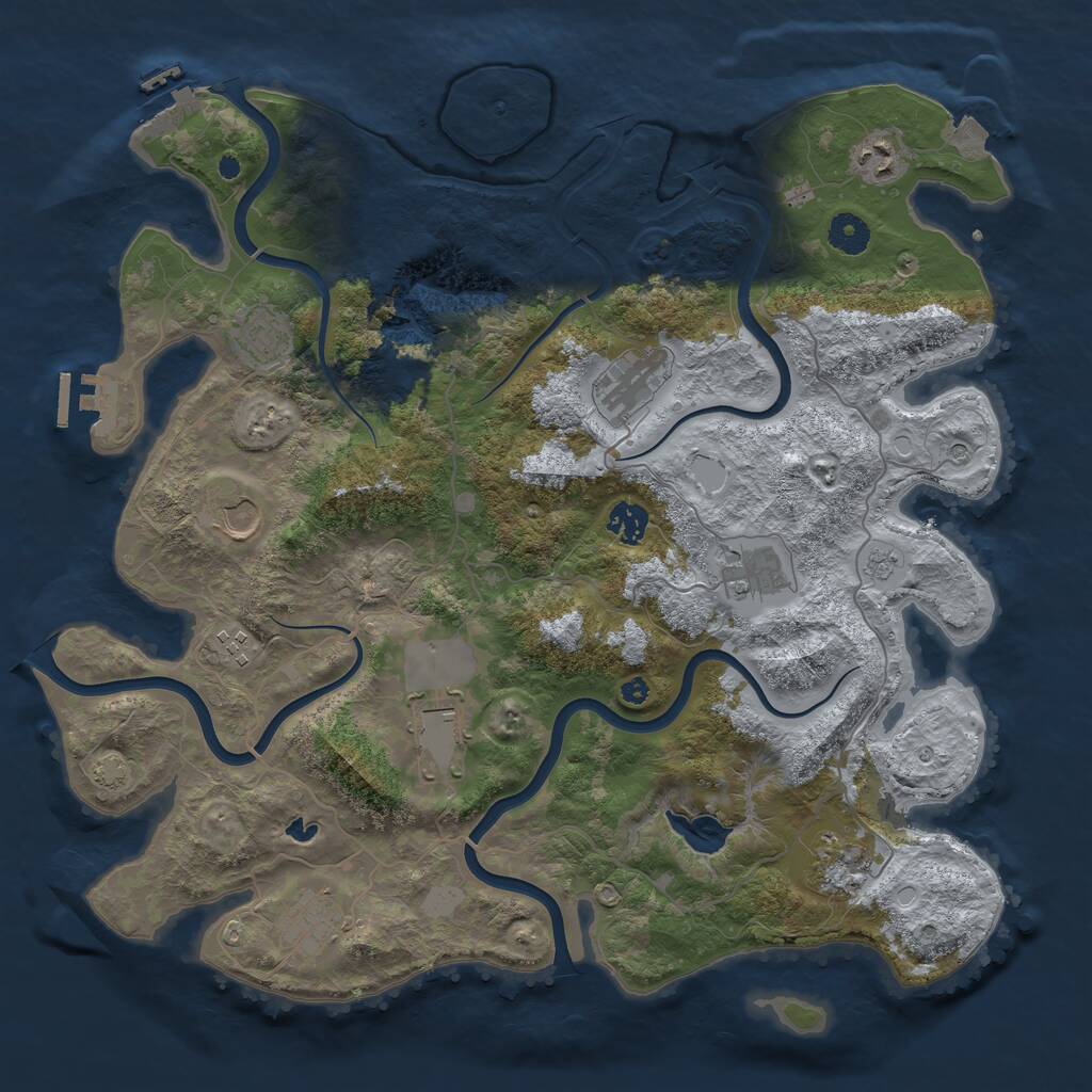 Rust Map: Procedural Map, Size: 4021, Seed: 1376110080, 16 Monuments
