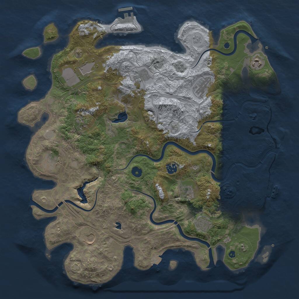 Rust Map: Procedural Map, Size: 4250, Seed: 1642275048, 17 Monuments