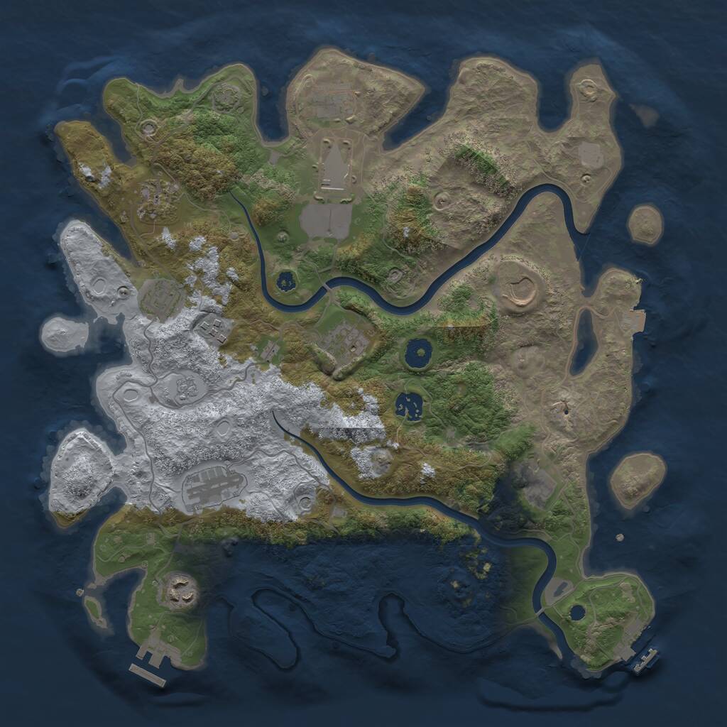 Rust Map: Procedural Map, Size: 3800, Seed: 50201261, 17 Monuments