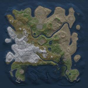 Thumbnail Rust Map: Procedural Map, Size: 3800, Seed: 50201261, 17 Monuments