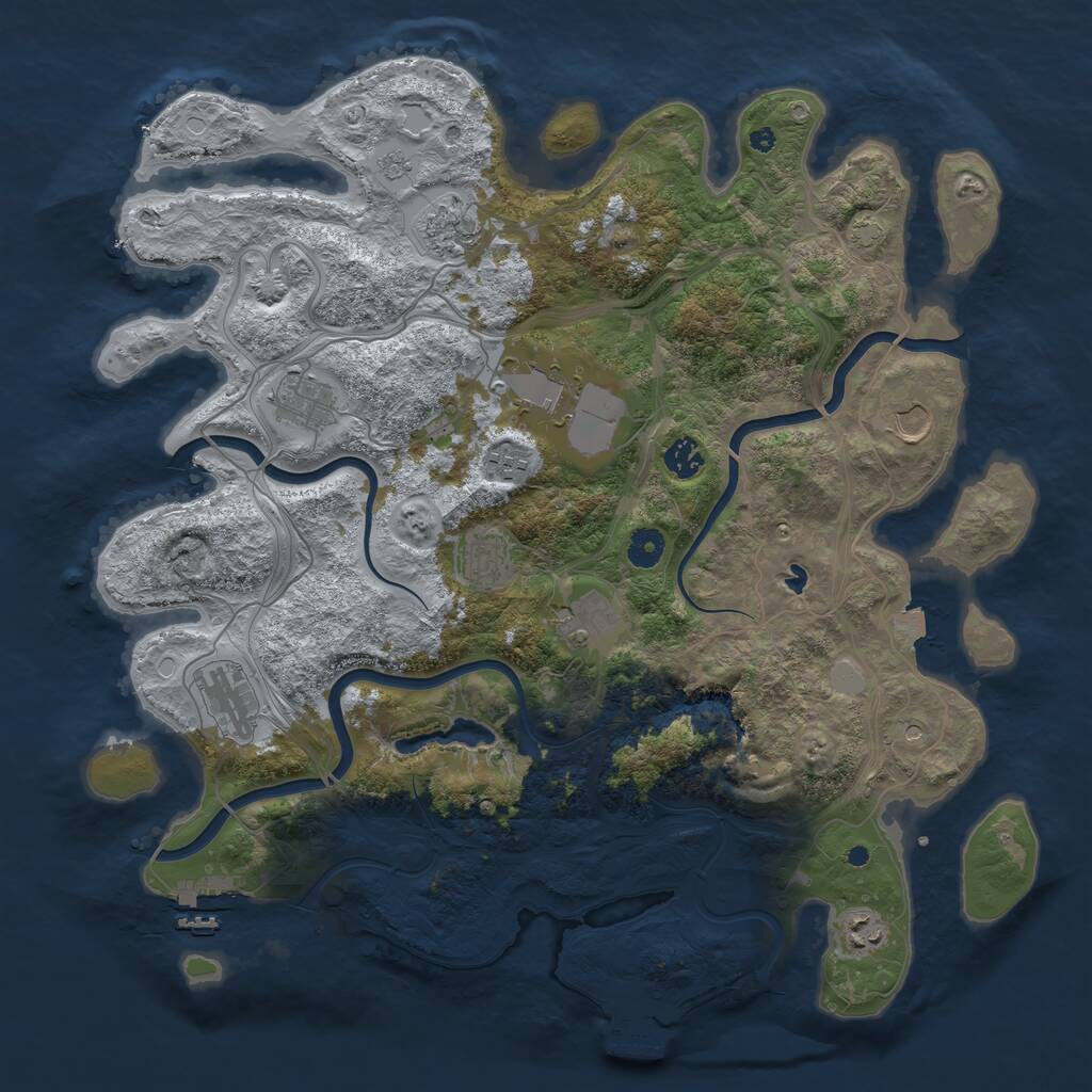 Rust Map: Procedural Map, Size: 4250, Seed: 1353494884, 16 Monuments