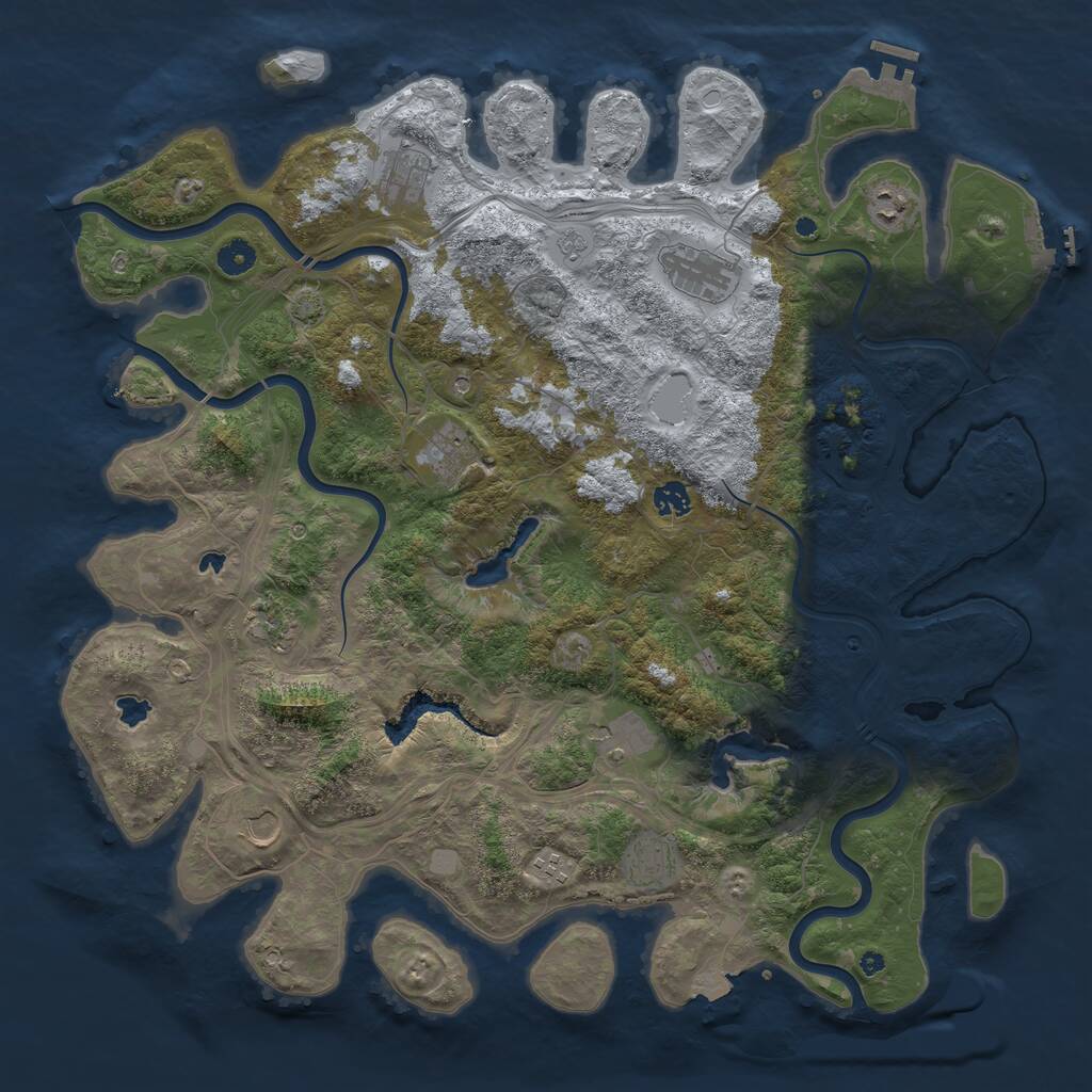 Rust Map: Procedural Map, Size: 4500, Seed: 1007038152, 16 Monuments
