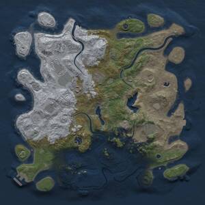 Thumbnail Rust Map: Procedural Map, Size: 4000, Seed: 857157289, 15 Monuments