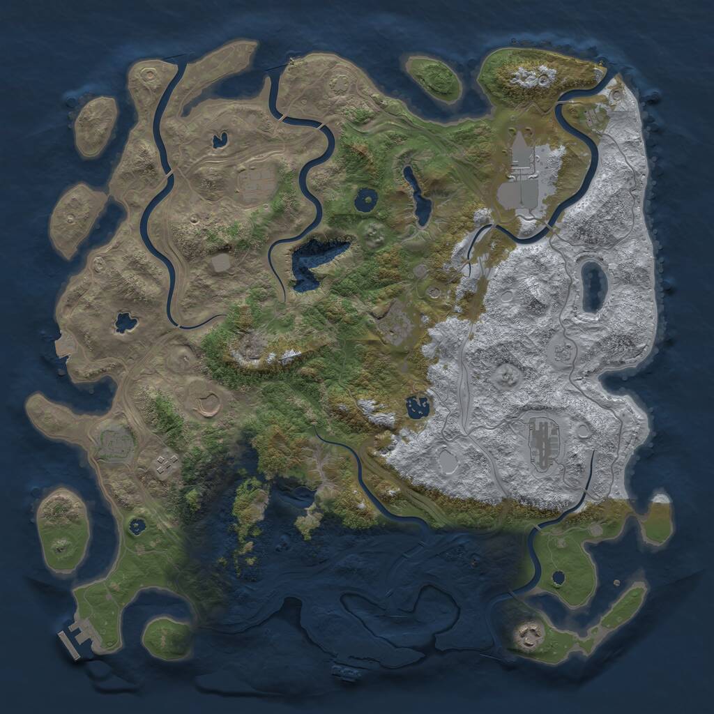 Rust Map: Procedural Map, Size: 4500, Seed: 183767891, 15 Monuments