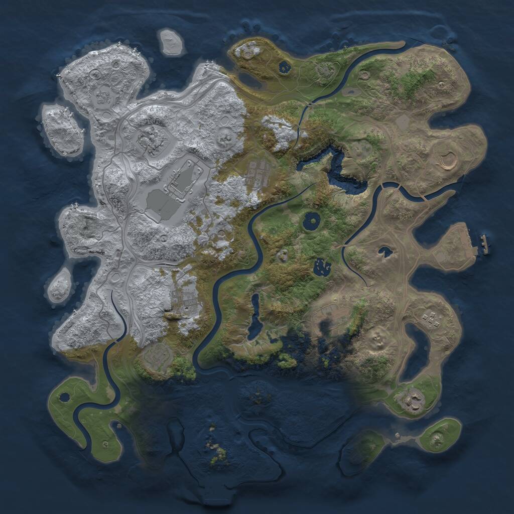 Rust Map: Procedural Map, Size: 4250, Seed: 2118507598, 16 Monuments