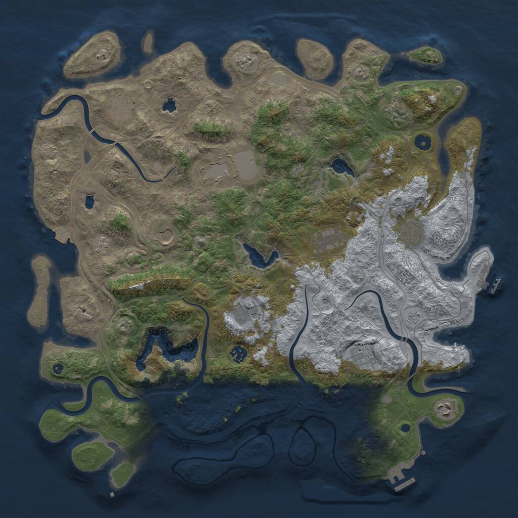 Rust Map: Procedural Map, Size: 4750, Seed: 1454959859, 17 Monuments
