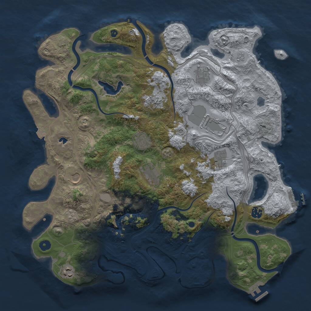 Rust Map: Procedural Map, Size: 4250, Seed: 289538, 16 Monuments