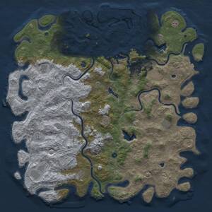 Thumbnail Rust Map: Procedural Map, Size: 6000, Seed: 2076048354, 17 Monuments