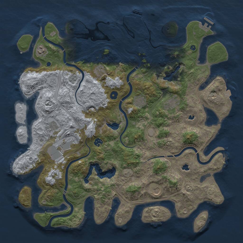 Rust Map: Procedural Map, Size: 4500, Seed: 823453269, 15 Monuments