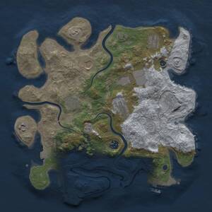 Thumbnail Rust Map: Procedural Map, Size: 3500, Seed: 1893979412, 15 Monuments