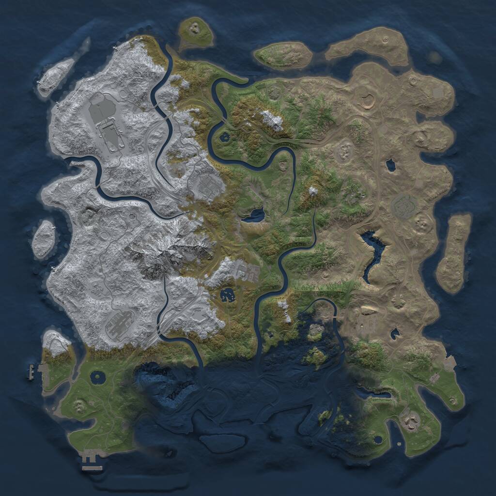 Rust Map: Procedural Map, Size: 5000, Seed: 19754, 17 Monuments