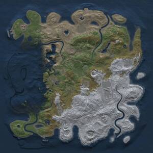 Thumbnail Rust Map: Procedural Map, Size: 4500, Seed: 602838129, 17 Monuments