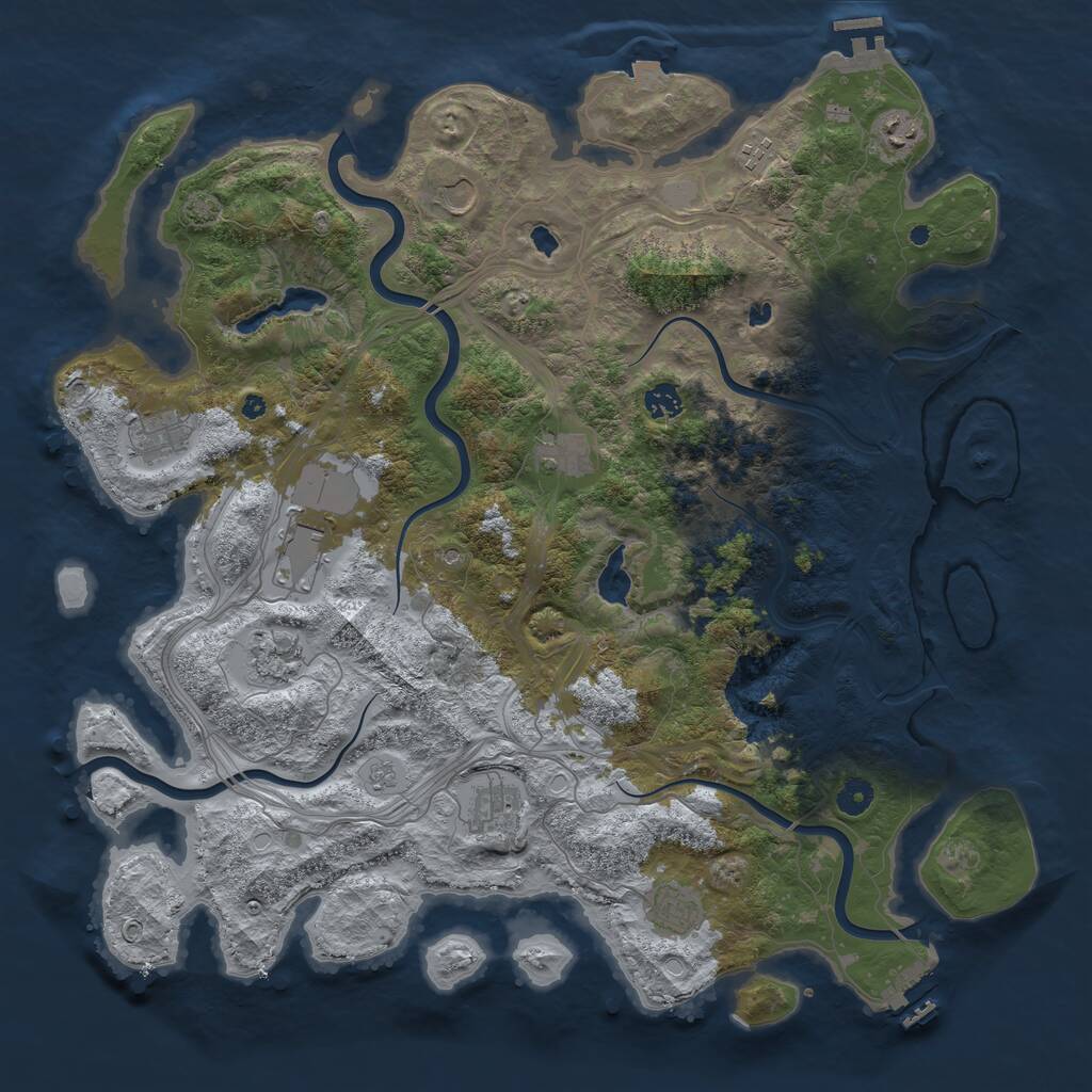 Rust Map: Procedural Map, Size: 4500, Seed: 980390024, 16 Monuments