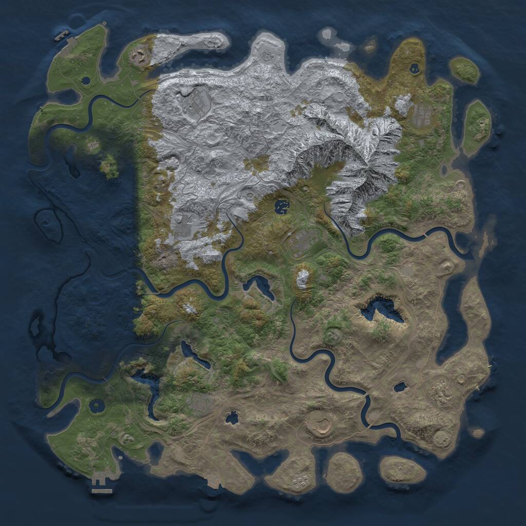 Rust Map: Procedural Map, Size: 5200, Seed: 3265842, 16 Monuments