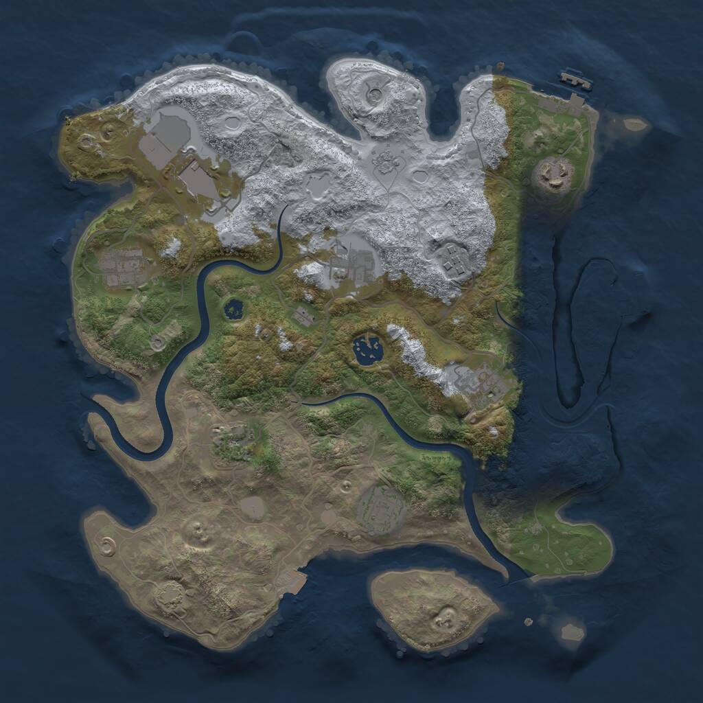 Rust Map: Procedural Map, Size: 3500, Seed: 873897096, 15 Monuments