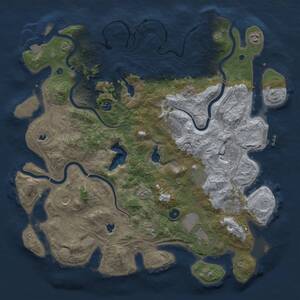 Thumbnail Rust Map: Procedural Map, Size: 4500, Seed: 931840737, 17 Monuments