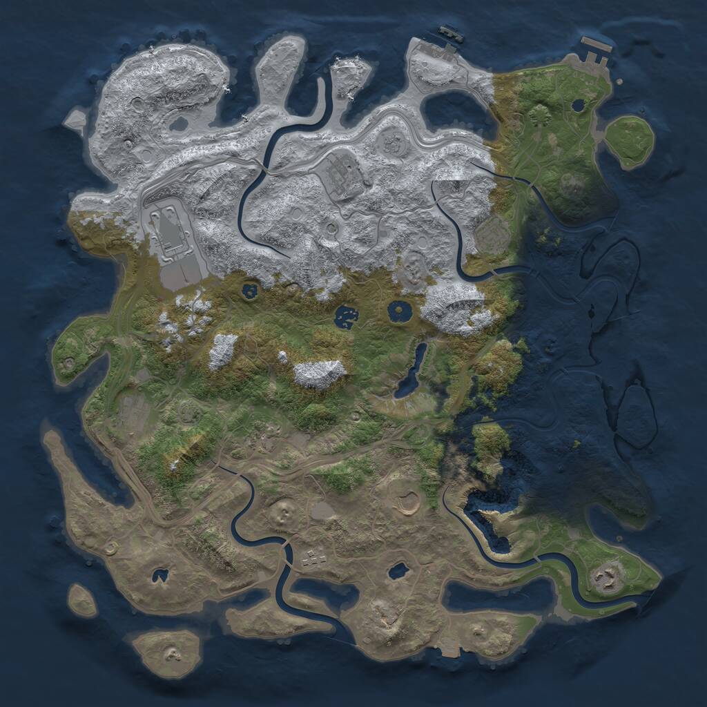 Rust Map: Procedural Map, Size: 4500, Seed: 1576478783, 15 Monuments