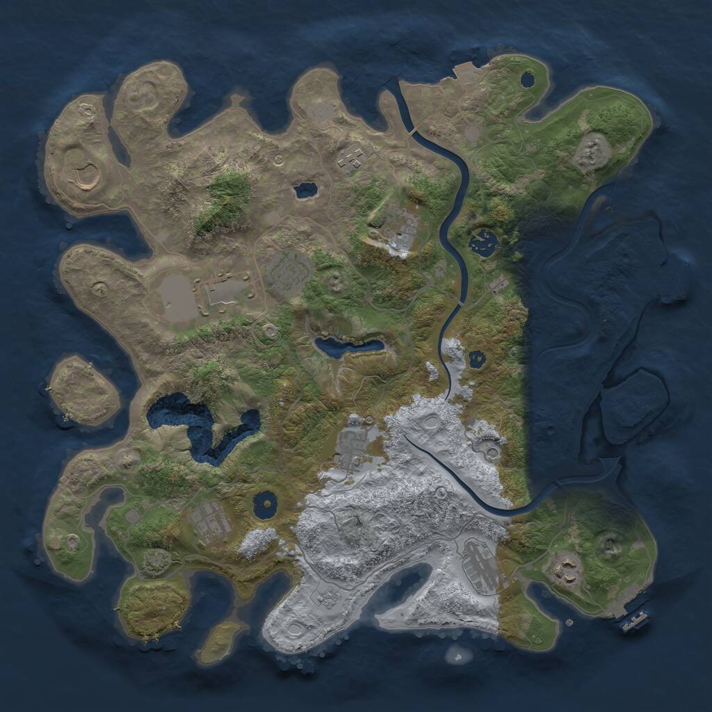 Rust Map: Procedural Map, Size: 4000, Seed: 5590, 16 Monuments