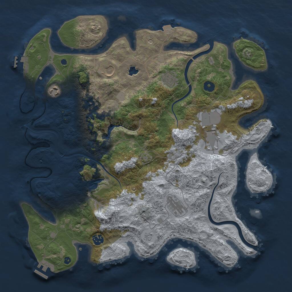 Rust Map: Procedural Map, Size: 4000, Seed: 267112691, 13 Monuments