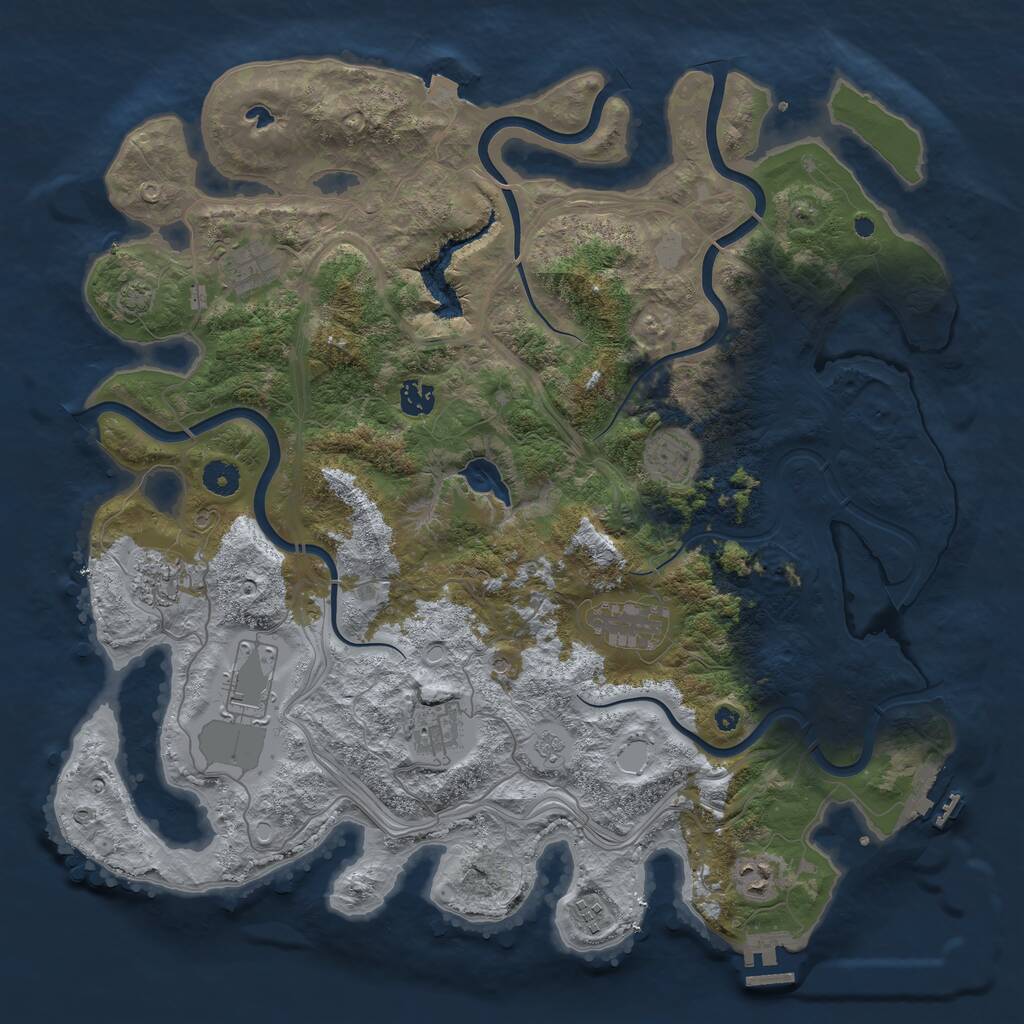 Rust Map: Procedural Map, Size: 4250, Seed: 665645999, 15 Monuments