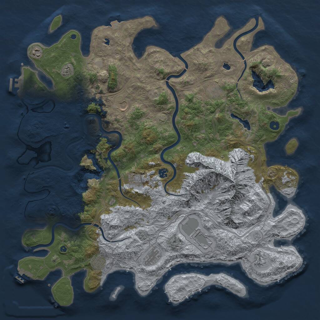 Rust Map: Procedural Map, Size: 5000, Seed: 1808213770, 16 Monuments