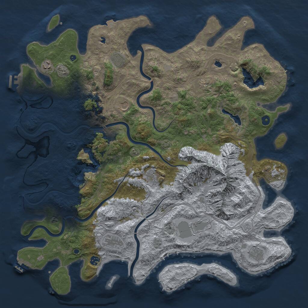 Rust Map: Procedural Map, Size: 5000, Seed: 1808213770, 16 Monuments