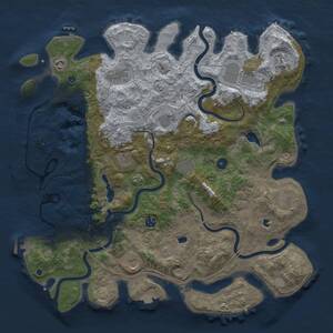 Thumbnail Rust Map: Procedural Map, Size: 4500, Seed: 497517088, 17 Monuments