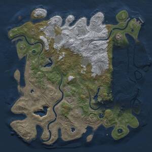 Thumbnail Rust Map: Procedural Map, Size: 4500, Seed: 496767395, 16 Monuments