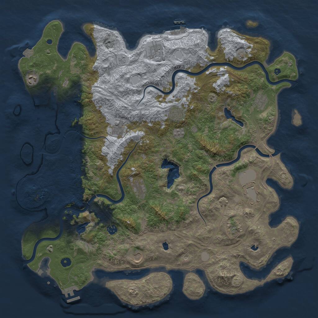Rust Map: Procedural Map, Size: 4800, Seed: 2025149447, 17 Monuments