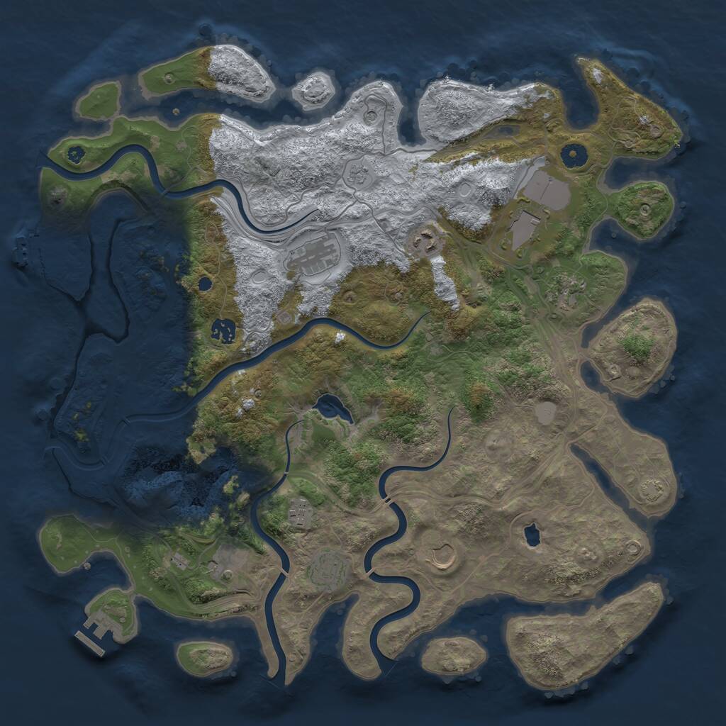 Rust Map: Procedural Map, Size: 4250, Seed: 1244310254, 15 Monuments