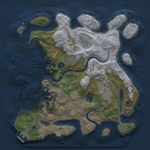 Thumbnail Rust Map: Procedural Map, Size: 3500, Seed: 1166162342, 13 Monuments