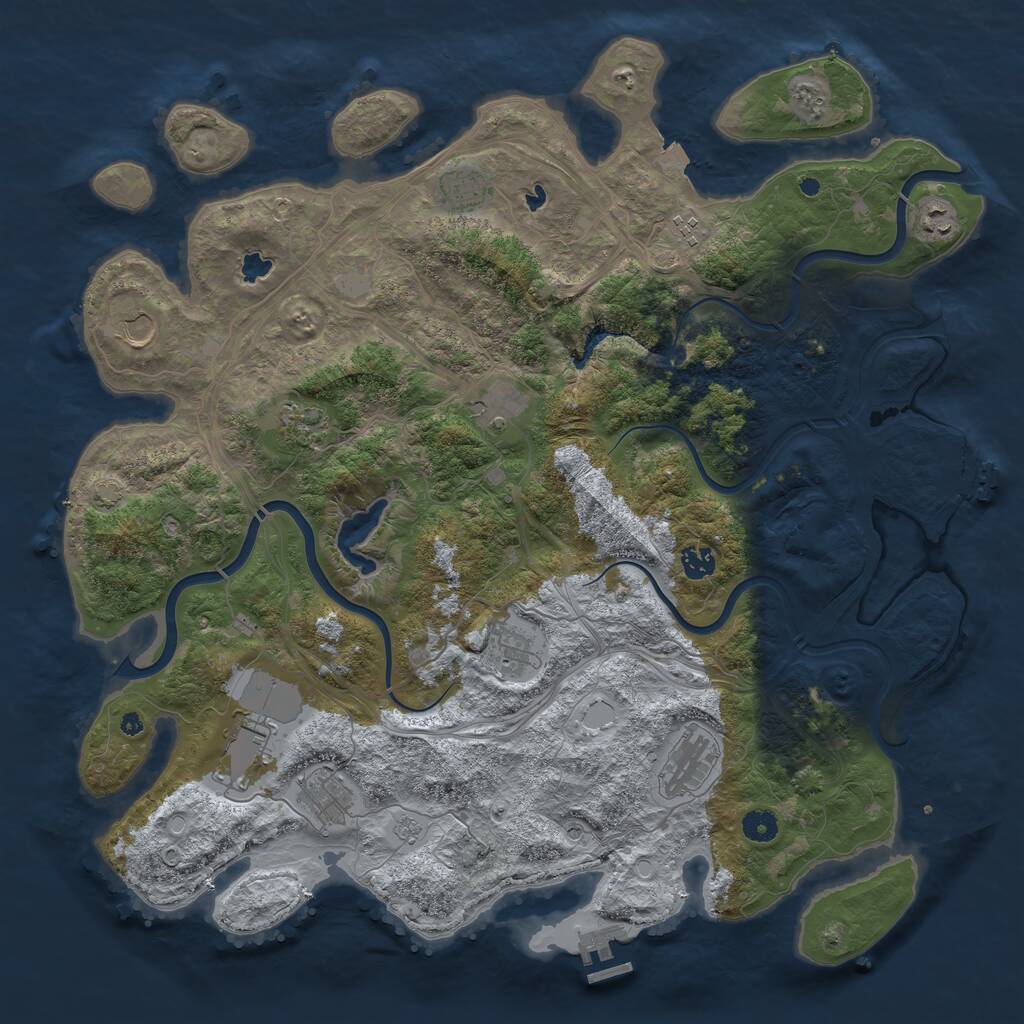 Rust Map: Procedural Map, Size: 4500, Seed: 18642512, 17 Monuments