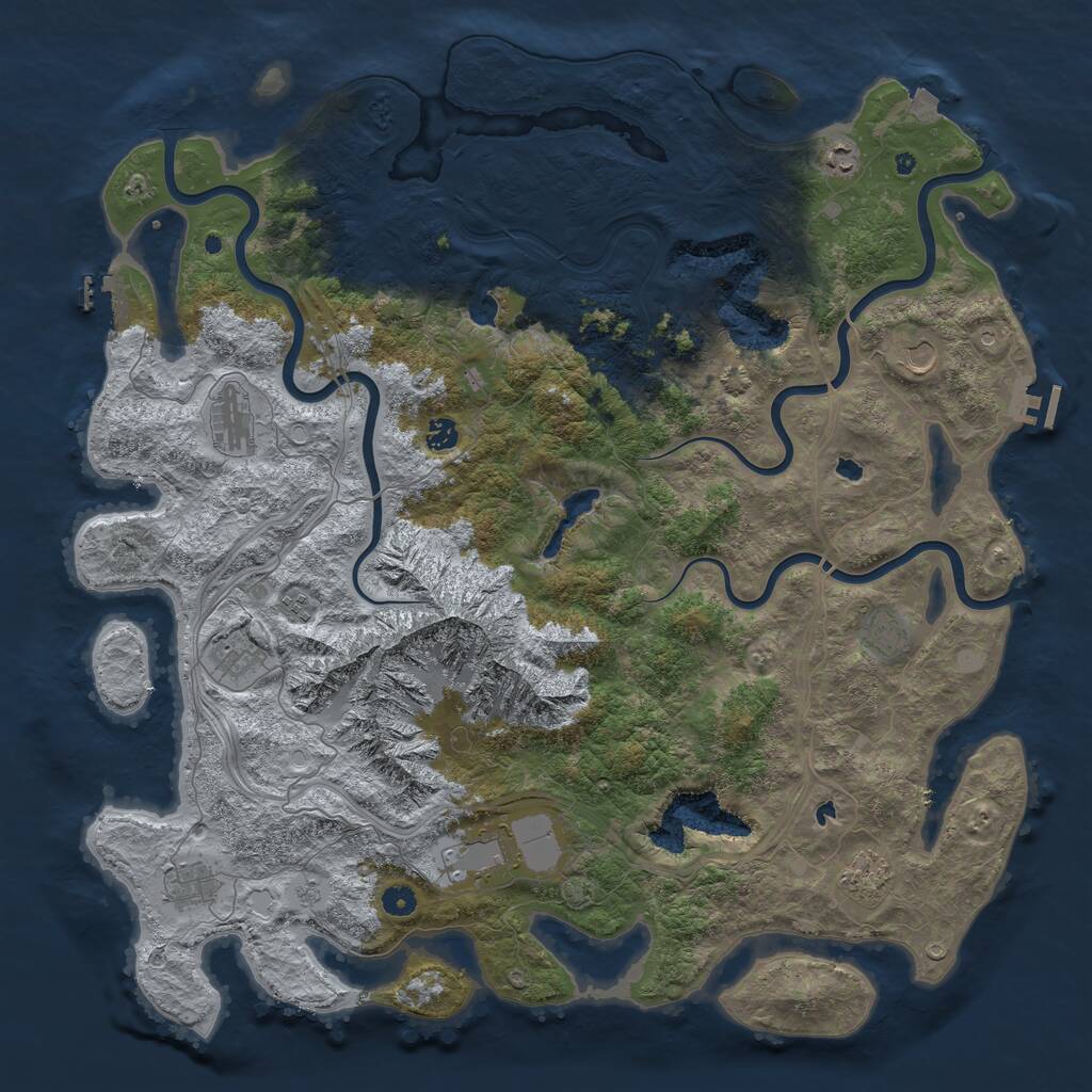 Rust Map: Procedural Map, Size: 5000, Seed: 1446214098, 16 Monuments