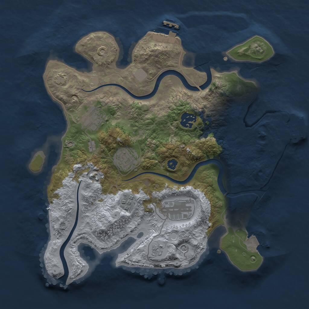 Rust Map: Procedural Map, Size: 3000, Seed: 134564, 11 Monuments