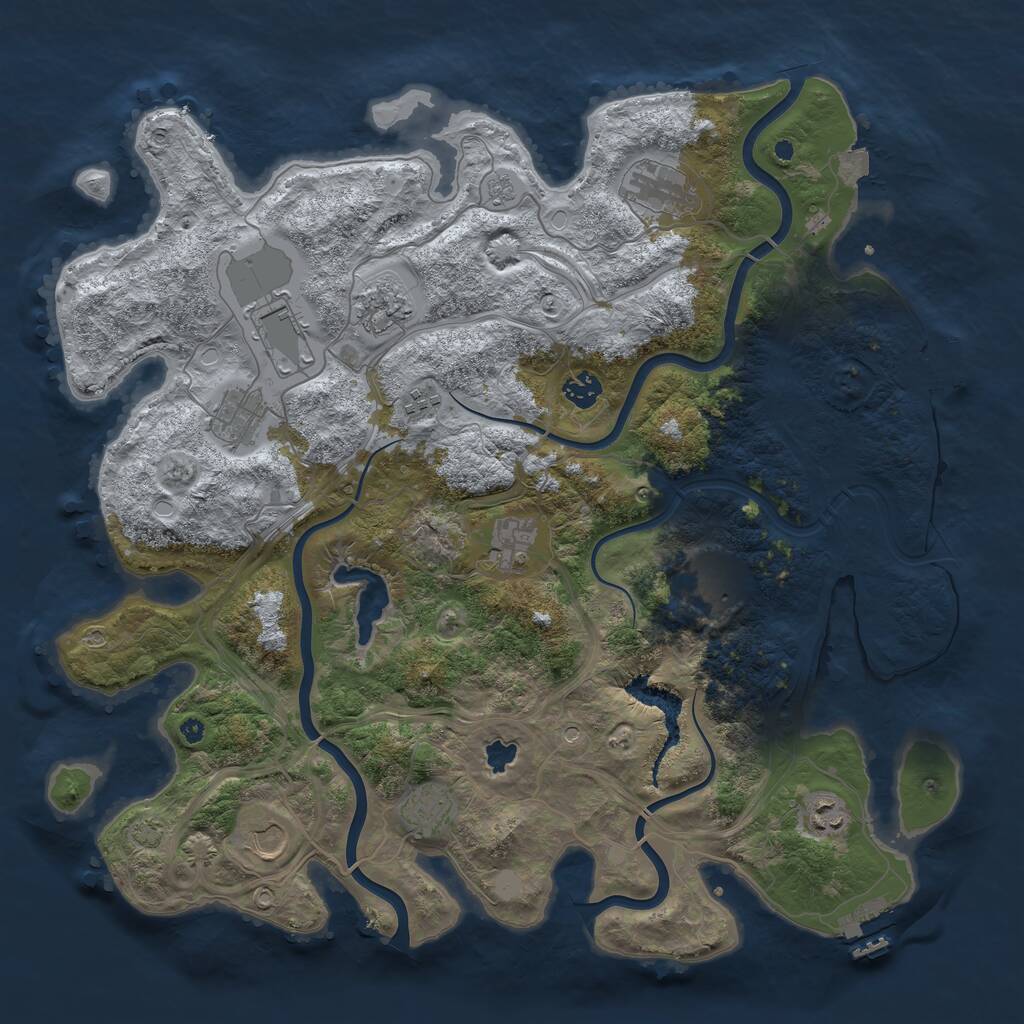 Rust Map: Procedural Map, Size: 4250, Seed: 2018387554, 17 Monuments