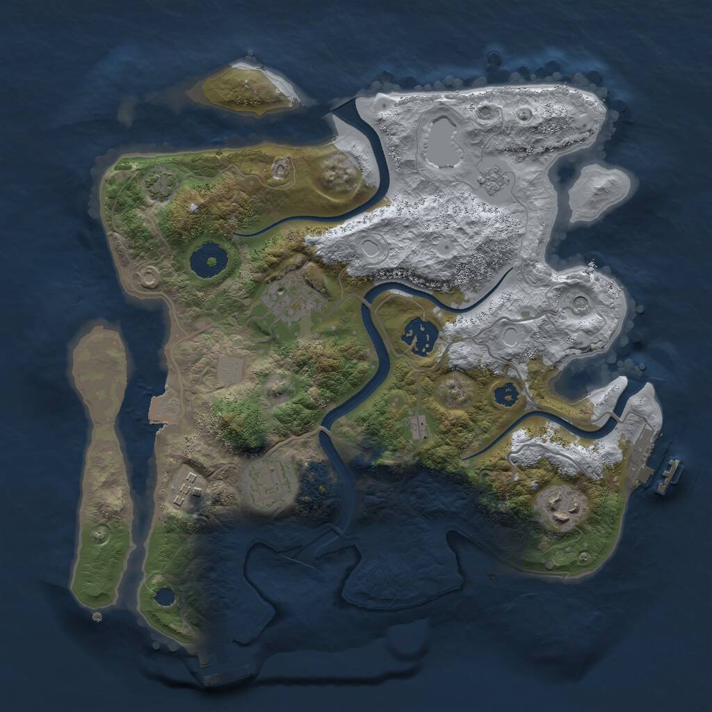 Rust Map: Procedural Map, Size: 3000, Seed: 132800457, 11 Monuments