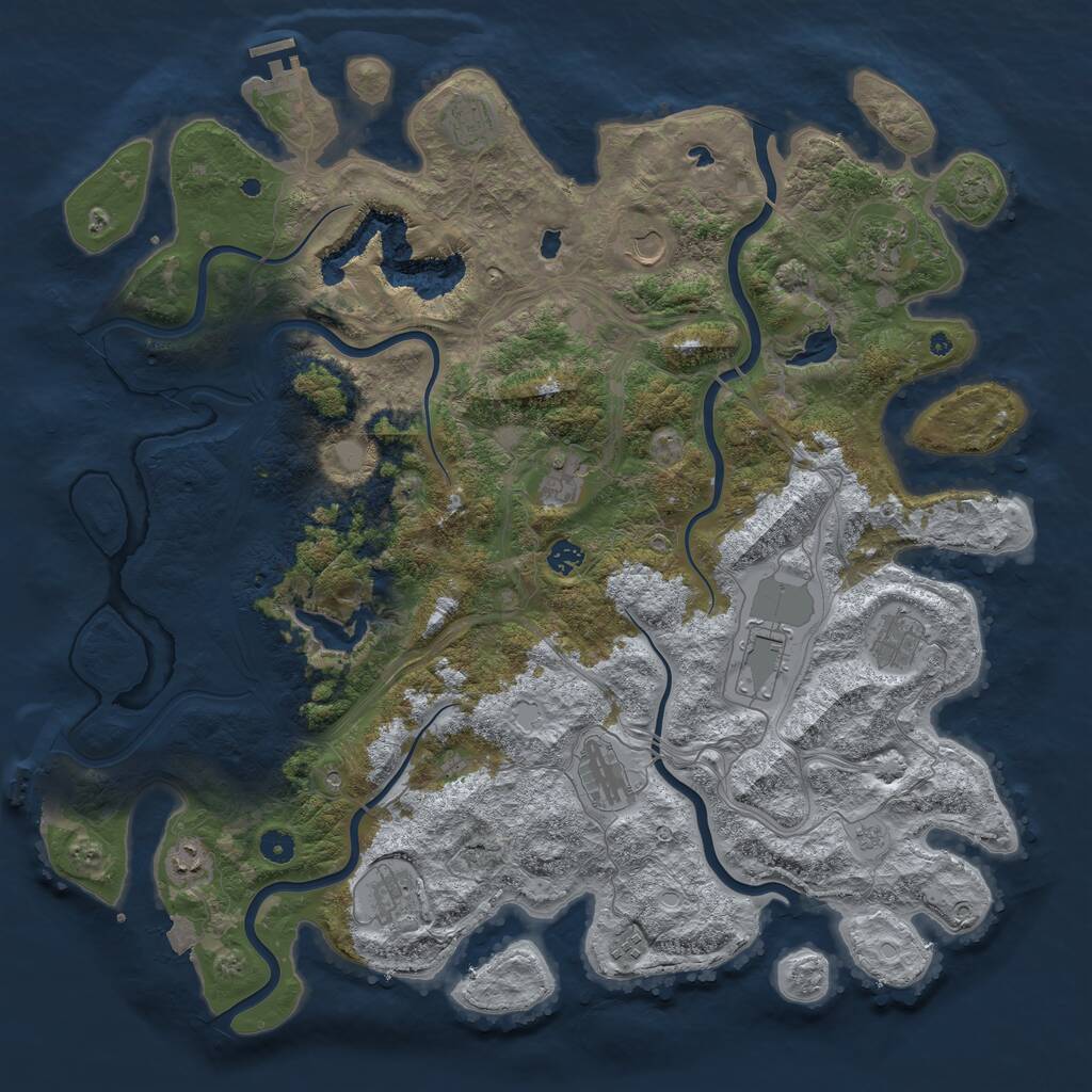 Rust Map: Procedural Map, Size: 4800, Seed: 243803122, 17 Monuments
