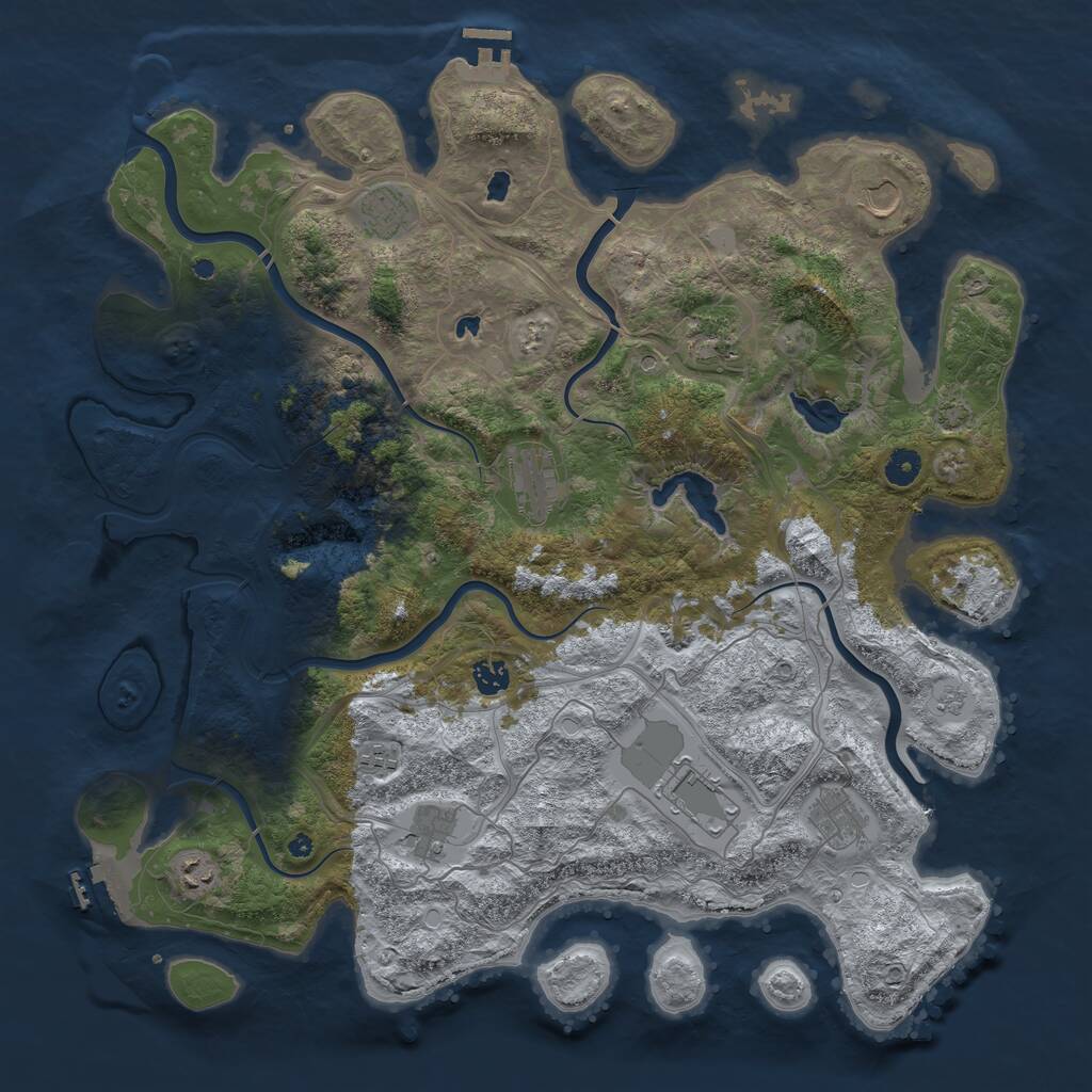 Rust Map: Procedural Map, Size: 4500, Seed: 37322155, 16 Monuments