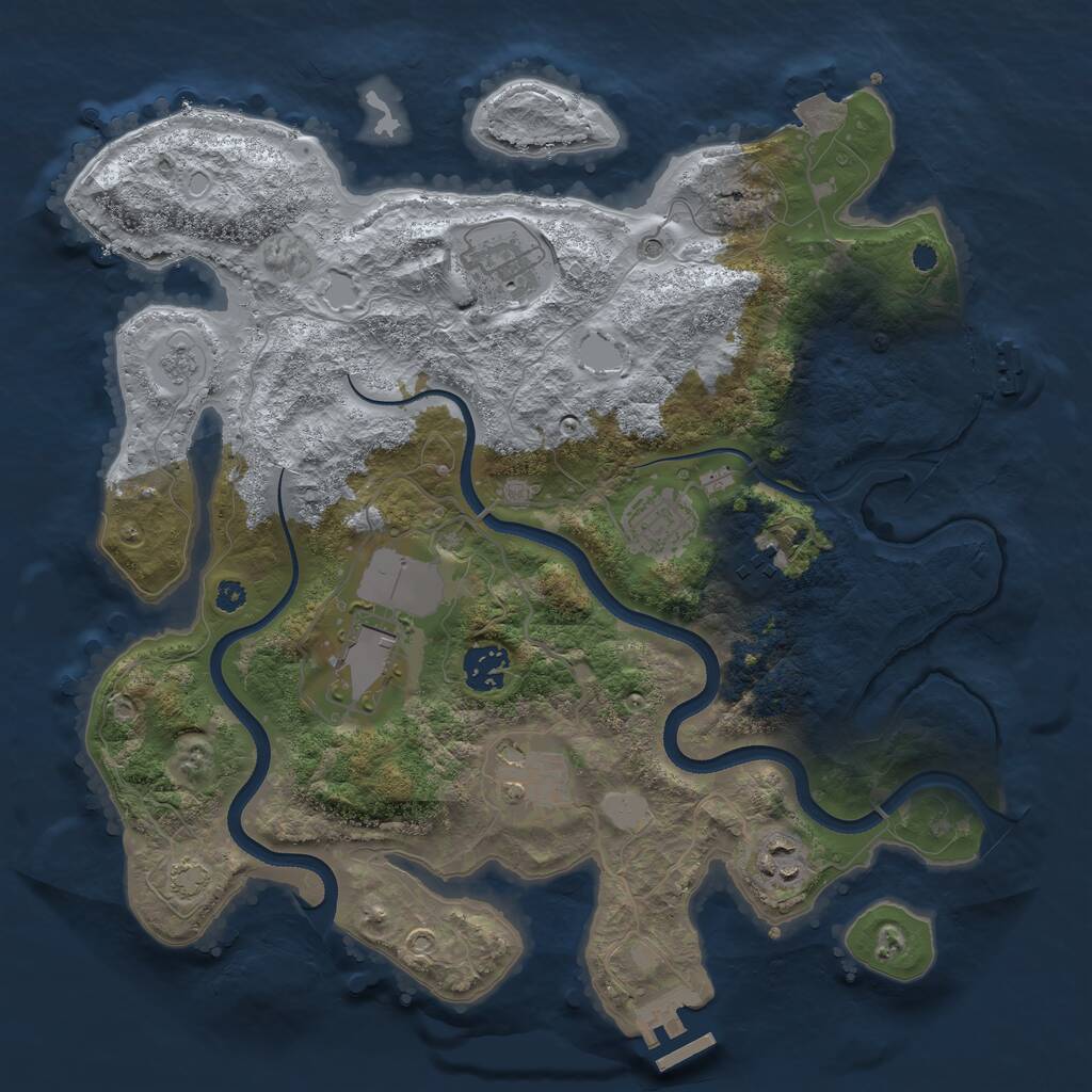 Rust Map: Procedural Map, Size: 3500, Seed: 800329714, 13 Monuments