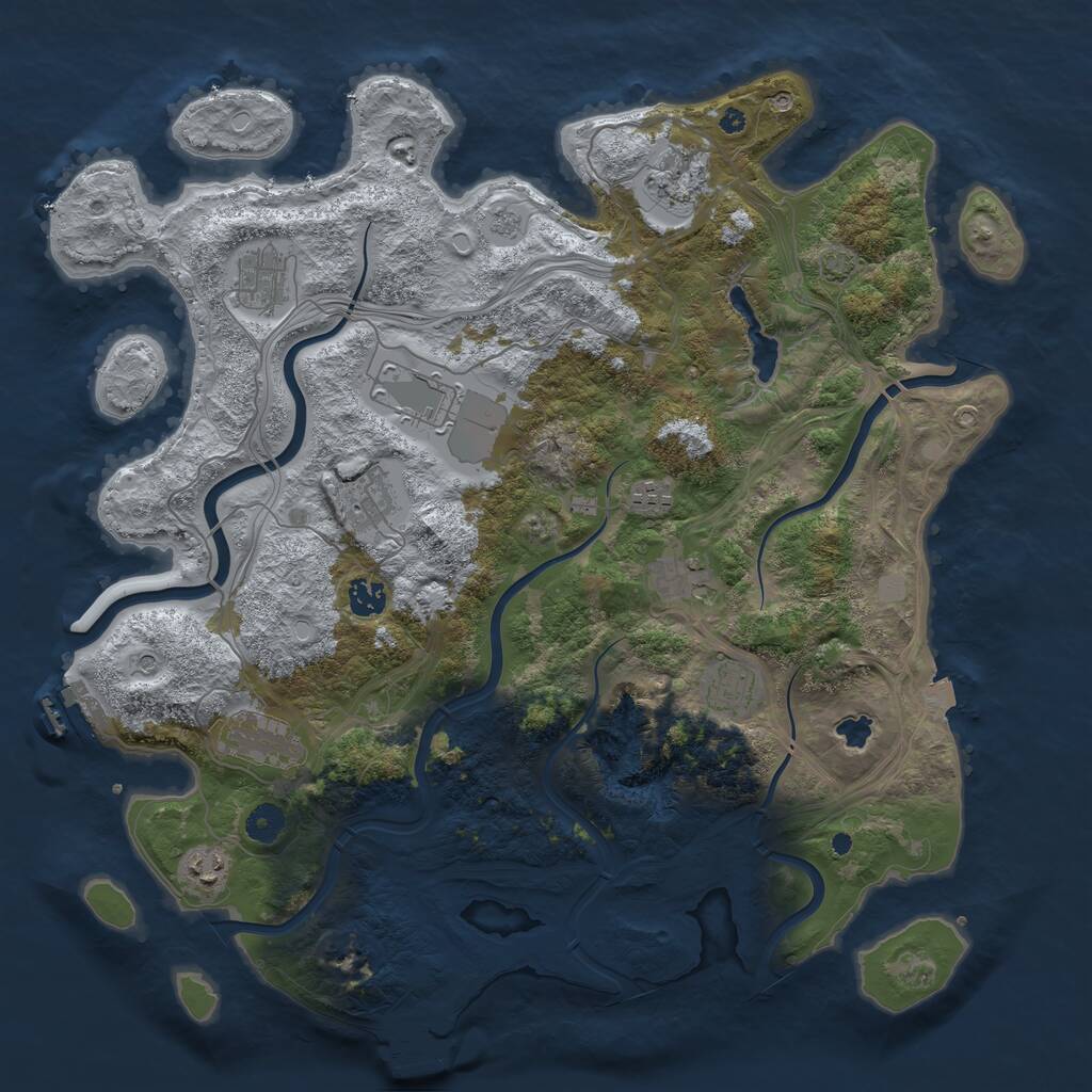 Rust Map: Procedural Map, Size: 4250, Seed: 1787935680, 16 Monuments