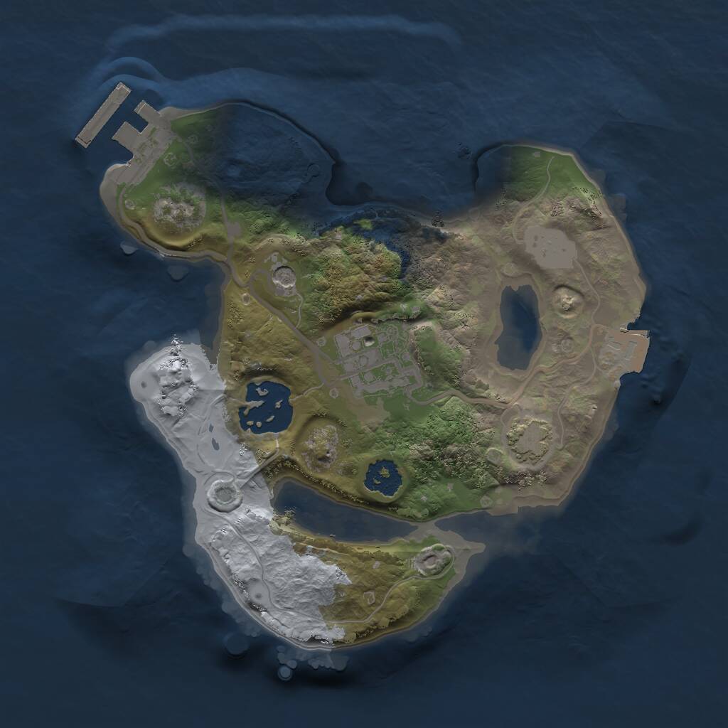Rust Map: Procedural Map, Size: 2000, Seed: 1966160710, 6 Monuments