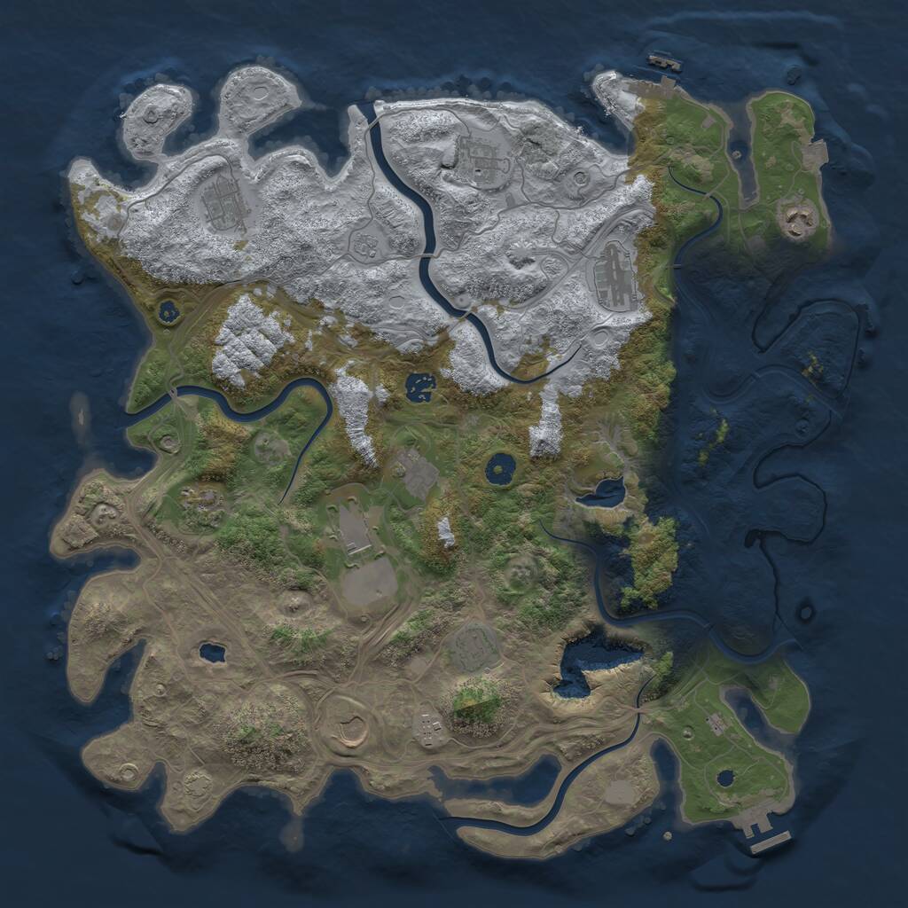 Rust Map: Procedural Map, Size: 4400, Seed: 310202, 17 Monuments