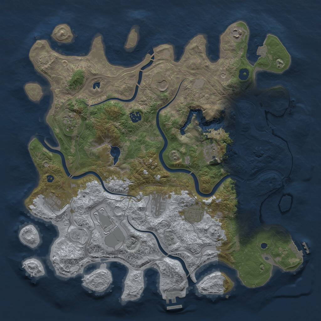 Rust Map: Procedural Map, Size: 4250, Seed: 541487266, 16 Monuments